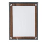 Securit Tableau noir en verre Star A4 en noyer d'information. Affichage en bois rigide avec un bord en acier inoxydable style et plaque avant en verre. Pour une toile ou fixation murale. 28 x 28 x 37 x 3 cm