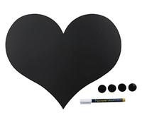 Securit Tableau noir mural en forme de cœur Noir