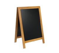 Securit Tableau sur pied Deluxe, bois d'hévéa laqué, ardoise marqueur craie liquide 55x85 cm Teck