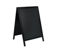 SECURIT - Tableau sur Pied en Bois de Pin "Woody" - Ardoise Pour Marqueur à Craie Liquide - Pour Restaurant, Bar, Café Boutique - 55 x 85 cm - Noir