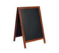 SECURIT - Tableau sur Pied en Bois d'Hévéa Laqué "Deluxe" - Ardoise Pour Marqueur à Craie Liquide - Pour Restaurant, Bar, Café, Boutique - 55 x 85 cm - Coloris Acajou