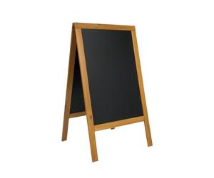 SECURIT - Tableau sur Pied en Bois "Woody" - Couleur Teck | Pour Restaurant, Bar, Café Boutique - Teck - 69 x 125 cm - Teck - Ardoise Pour Marqueur à Craie Liquide