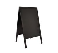 Securit – Tableau sur pied Woody – Bois de pin Ardoise pour craie liquide 69x120 cm Noir