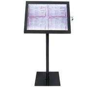 Securit Vitrine d'affichage LED BLACK STAR, 4 x feuilles A4