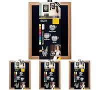 Securit Woody Tableau noir mural en teck 30 x 40 cm (Lot de 4)