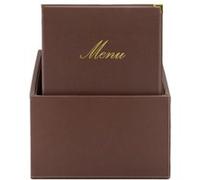 SecuritCarte Menus simili cuir de la gamme Classique A4 (x20) plus BOX, 1 double insert inclus avec chaque menu (présente 4 pages A4) Securit