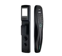 Sécurité à domicile Application WiFi sans clé Serrure de porte entièrement automatique Empreinte digitale électronique Serrure intelligente avec caméra (Couleur : noir)