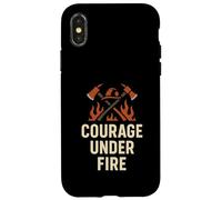 Sécurité au Travail | Courage sous Le feu | Cadeau de Jour de la sécurité Incendie Coque pour iPhone X/XS