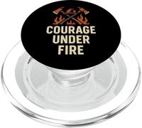 Sécurité au Travail | Courage sous Le feu | Cadeau de Jour de la sécurité Incendie PopSockets PopGrip pour MagSafe