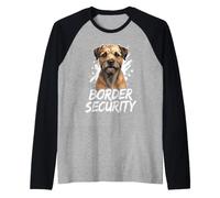Sécurité des frontières - Papa, Chien, Maman, Amoureux du Border Terrier Manche Raglan