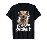 Sécurité des frontières - Papa, Chien, Maman, Amoureux du Border Terrier T-Shirt