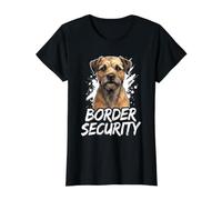 Sécurité des frontières - Papa, Chien, Maman, Amoureux du Border Terrier T-Shirt Graphique avec Valeur