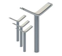 Sécurité enfant pour barrière de porte Bomi sur la rampe d'escalier ronde | 4 adaptateurs en métal avec filetage M10 | Broche en Y sans perçage | Les supports de balustrade sont caoutchoutés | Montage