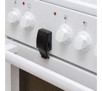 Sécurité enfant pour porte de four, 2 pcs, en Noir, sécurité pour four avec adhésif résistant à la chaleur, bouton-poussoir double, amovible sans résidus, verrouillage de porte de four à coller