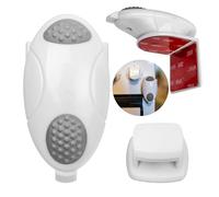 Sécurité enfants universelle, 1 pack, blanc, avec adhésif résistant à la chaleur, double bouton-poussoir, amovible sans résidu, verrou de porte à coller, sécurité bébé pour meubles