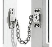 Securite Fenetre Enfant Avec Percage, Chaine De SéCurité De Fenetre Et Porte Avec Clef, Verrouillable Entrebailleur Fenetre Et Porte De Style ChaîNe Bloque Pour La SéCurité Des Enfants Et Des Animaux
