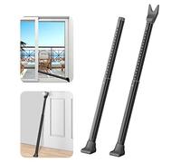 Securite porte d'entrée, 2 Pack Noir Barre de Securite Porte Entree, Bloque Porte Coulissante, Poignee Porte Entree, Bloque Poignee de Porte, Barre de Sécurité de Porte