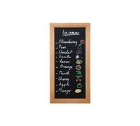 Securit Woody Tableau noir mural en teck 20 x 40 cm