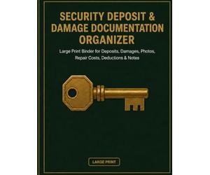 Security Deposit & Damage Documentation Organizer: Large Print Binder for Deposits, Damages, Photos, Repair Costs, Deductions & Notes