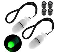 SecurityIng Lot de 2 feux de signalisation stroboscopiques sous-marins LED clignotants pour plongée nocturne avec batterie 200 m (vert)