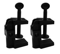 SecurityIng Lot de 2 supports à clip pour lampe de bureau, pince réglable pour pied de micro et bras oscillant jusqu'à 52 mm, support en plastique noir avec trou de 13 mm