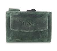 SecWal Porte-cartes de crédit Porte-monnaie RFID Cuir 9 cm vert