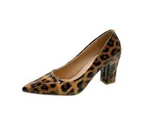 SECWL Automne Sexy Léopard Femmes Talons Hauts Élégant Bureau Pompes Femme Bout Pointu Talon Épais Chaussures Simples Grande Taille 42