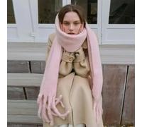 SECWL Écharpe d'hiver en Cachemire Doux et Multi-Styles, Longue écharpe Chaude à Pompon, châles épais en Mohair pour Femmes et Filles
