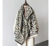 SECWL Écharpe en Cachemire à imprimé léopard pour Femme, châle d'hiver, épais et Chaud, avec Pompon, pour l'extérieur