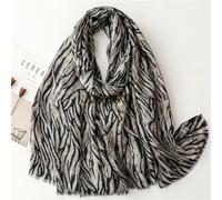 SECWL Écharpe en Coton et Lin Doux pour Femme, châle de Luxe de qualité supérieure, Longue écharpe à Pompon à imprimé léopard tacheté