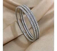 SECWL Lot de 3 Bracelets joncs en Acier Inoxydable plaqué Or pour Femmes, Tendance, Chic, torsadés, empilés, Bijoux étanches