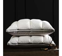 SECWL Oreiller Luxueux en Duvet d'oie et Plumes Oreillers cervicaux pour Dormir Oreillers de lit en Coton Coque Queen King Size