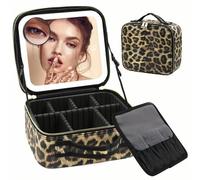 SECWL Trousse de Maquillage de Voyage avec Miroir éclairé à LED, Trousse de Maquillage Portable pour Femme, pour la fête des mères, la Saint-Valentin et Noël