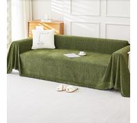 SECXEO Grand Plaid pour Canape, Vert Jeté de Canapé Grande Taille Universelle 1 2 3 4 Places Angle, Imperméable Chat Anti Griffe Couverture Décorative Protege, Couvre-lit - 180x260cm