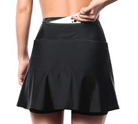 SECXEO Jupe de Vélo pour Femme avec 5D Gel Rembourré Séchage Rapid Respirant élastique Shorts de Cyclisme Absorption des Chocs Cuissard Cycliste(Size:XL,Color:Noir)