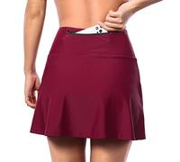 SECXEO Jupe de Vélo pour Femme avec 5D Gel Rembourré Séchage Rapid Respirant élastique Shorts de Cyclisme Absorption des Chocs Cuissard Cycliste(Size:L,Color:Rouge)