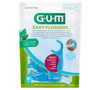 Gum Easy-Flossers Porte-Fil Dentaire Ciré Menthe Fraîche 30 Pièces