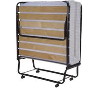 SEDAC Lit d'appoint pliant 17 lattes 90x190cm + Matelas mousse 10 cm
