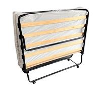 Ebac - Lit pliant - - Gain de place - 15 lattes bois Made in France - 1 / 2 personne - Gris