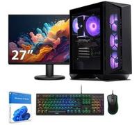 Sedatech Pack PC Gamer Advanced ATX Compact • AMD Ryzen 7 9800X3D • RTX4060 • 32Go DDR5 • 2To SSD M.2 • Windows 11 • Moniteur 27'' Noir G
