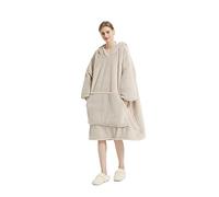 Sedefen Couverture à Capuch Flanelle,Duveteuse Sherpa TV en Peluche,Pyjama Femme Polaire,Couverture avec Manches et Poches,Surdimensionnée Plaid Hiver Chaud Sweat Plaid