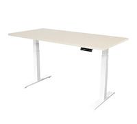 Sedero Bureau électrique réglable, 140 x 80 cm, double moteur, blanc avec chêne clair