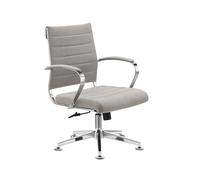 Sedero Chaise de conférence Cádiz - Structure chromée - Avec de nombreuses fonctions ergonomiques (tissu, gris clair)