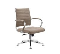 Sedero Chaise de conférence Cádiz - Structure chromée - Avec de nombreuses fonctions ergonomiques (tissu, taupe)