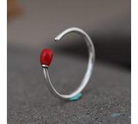 SEDF Bague Ouverte pour Femme,S925 Argent Sterling Rétro Créativité Allumette Rouge Mode Simplicité Réglable Ouvert Jointure Queue Anneau Doigt Joint Orteil Anneau Bijoux pour Femmes Filles Cadeau M