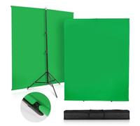 SEDGEWIN Greenscreen - Toile de fond améliorée avec support - 2 x 2 m - Avec Chromakey - Pour studio photo YouTube, vidéo, studio photo, streaming, gaming - TikTok