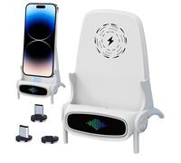 Sedia Caricabatteria Veloce Wireless - Caricatore Wireless Per Sedia | Supporto Di Ricarica Rapida Con Stand Telefono Da Scrivania - Dock Multifunzionale Antiscivolo Per Smartphone Compatibili