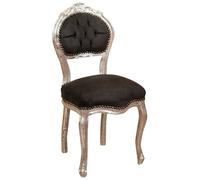 Sedia Poltroncina Style Luigi XVI Legno Faggio Argento Intagliata 45x42x90 Sala