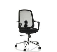 HJH Office - Chaise de bureau SEDIOLO B - Ergonomique, dossier résille, assise tissu - Noir