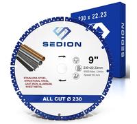 SEDION ® Disque de coupe diamant 230 mm - Disque de coupe universel - 230mm x22,23 - Disque diamant flexible Sedion de qualité supérieure - Pour acier, fer, aluminium, plastique, béton
